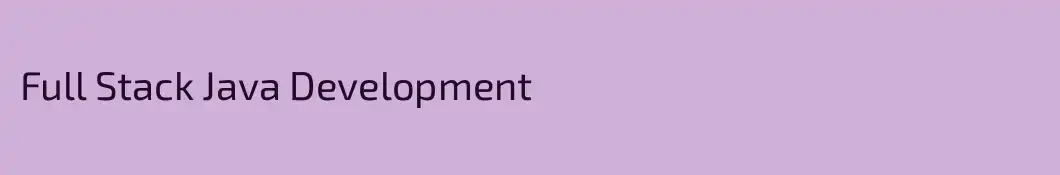 Full Stack Java Development